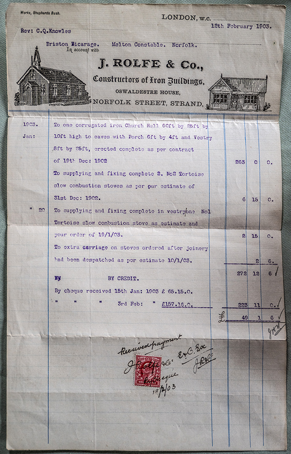 St Marys building receipt 12th February1903