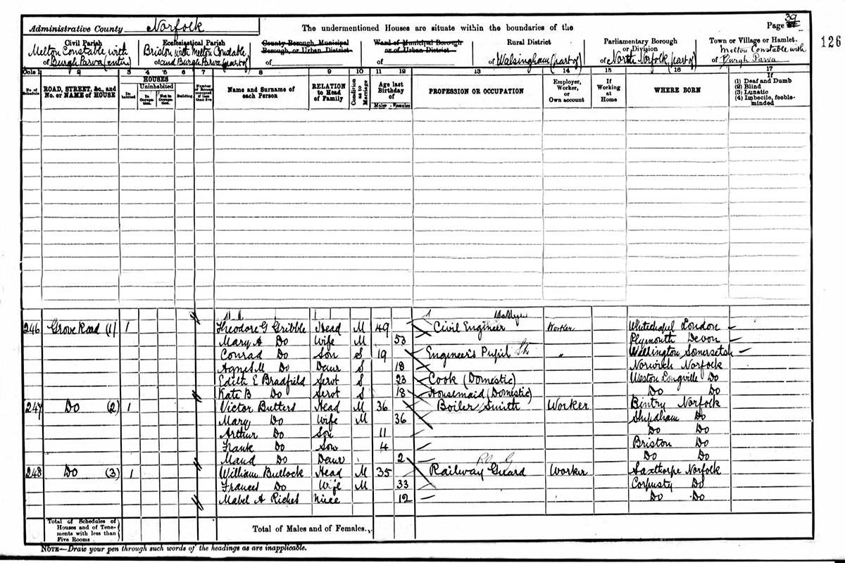 Grove Road census 1901