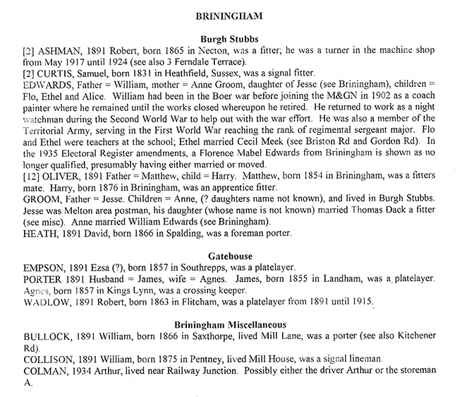 Briningham survey
