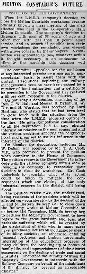 M&GN Petition 30th October 1936