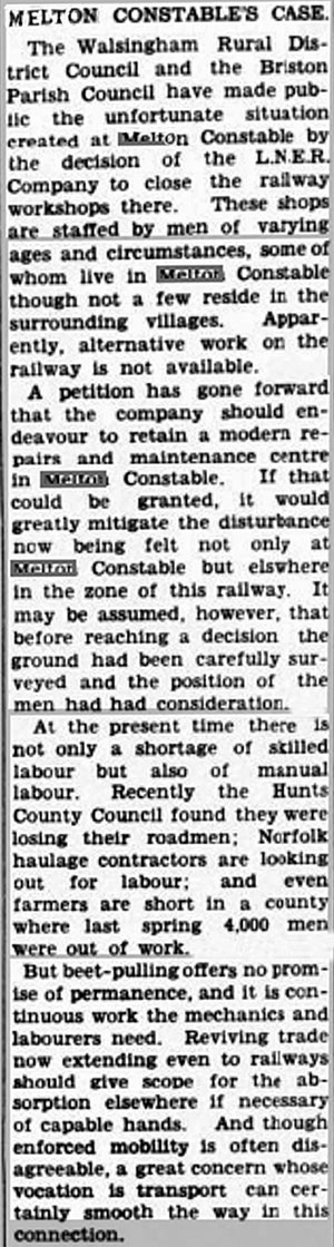 Melton Constable Case 30th October 1936