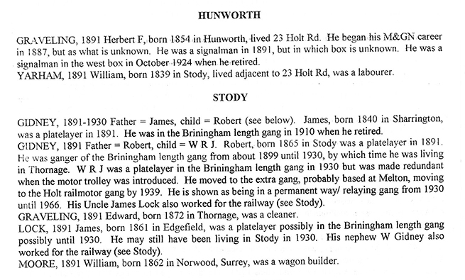 Hunworth & Stody survey