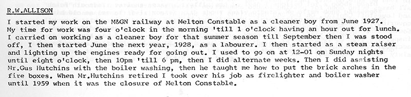 R. W. Allison memories