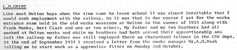 L. H. Grint memories