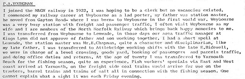 P. A. Youngman memories