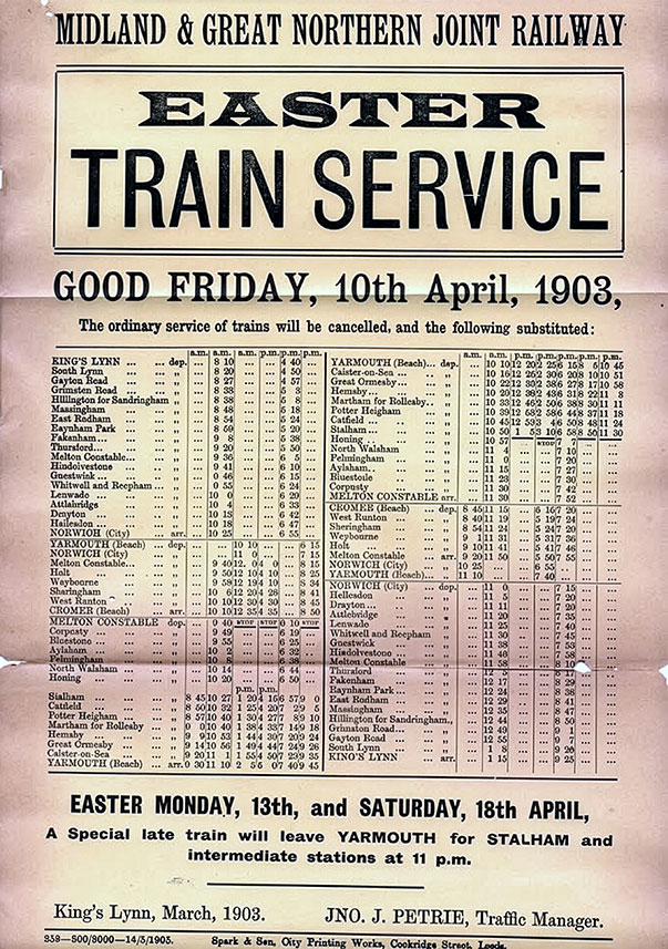 Timetable 1903