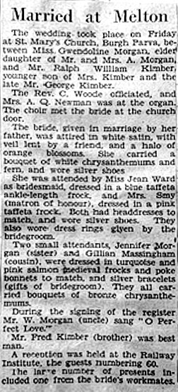 Kimber - Morgan Wedding December 1946